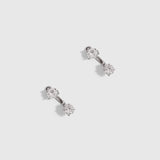 Round-Cut CZ Barbell Earrings
