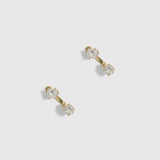 Round-Cut CZ Barbell Earrings