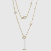 14k gold plated mariner chain necklace with graduating link sizes, shown on a plain background.