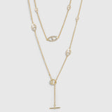 Collier Lariat Maillon Marine Pavé