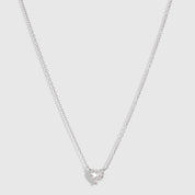 Heart Solitaire Necklace in 925 sterling silver with a heart-cut cubic zirconia pendant