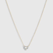 Heart Solitaire Necklace in 14k gold-plated sterling silver with a heart-cut cubic zirconia pendant