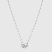 Bold Round-Cut Solitaire Necklace in 925 sterling silver with a 10 mm cubic zirconia