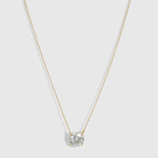 Bold Round-Cut Solitaire Necklace in 14k gold-plated sterling silver with a 10 mm cubic zirconia