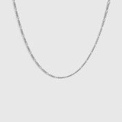 Silver Figaro link chain choker necklace, shown on a plain background.