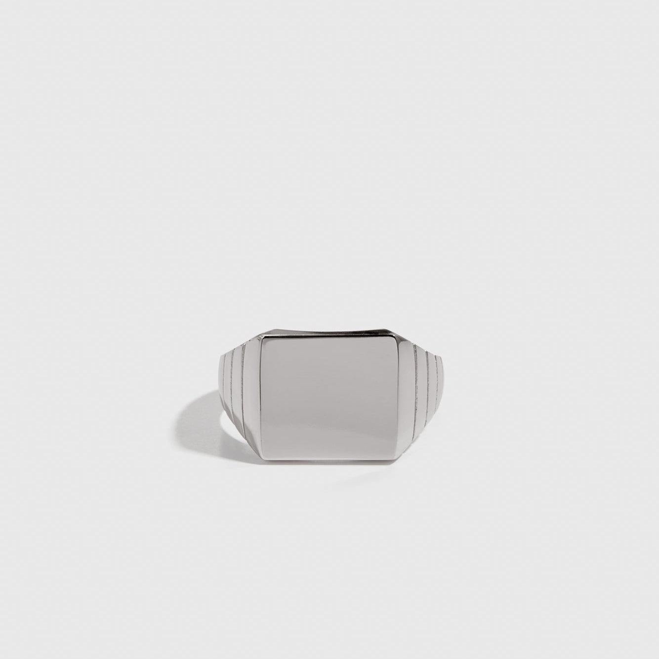 Sterling silver 925 men's square signet ring, shown on a plain background.