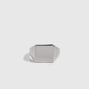 Sterling silver 925 men's square signet ring, shown on a plain background.