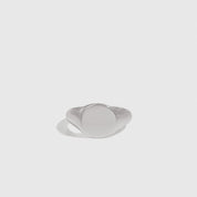Sterling silver 925 men's round signet ring, shown on a plain background.