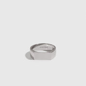 Sterling silver 925 men's rectangular signet ring, shown on a plain background.