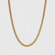14k gold plated men's curb chain necklace, shown on a plain background.