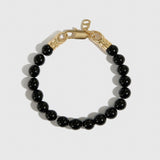 Bracelet Perles Agate Noire Homme