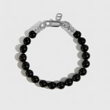 Bracelet Perles Agate Noire Homme