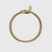 14k gold plated men's box chain bracelet, shown on a plain background.