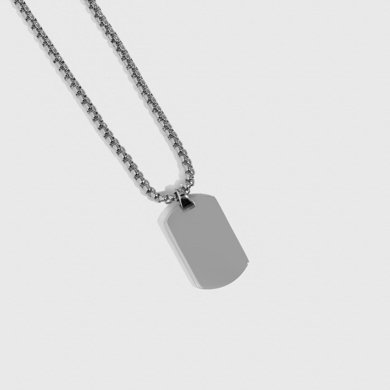 Men Dog Tag Pendant Necklace