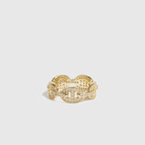 Bague Maillon Marine Pavée