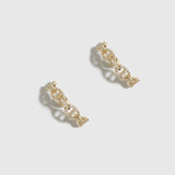 Boucles d'Oreilles Maillon Marine Pavées