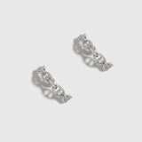 Boucles d'Oreilles Maillon Marine Pavées