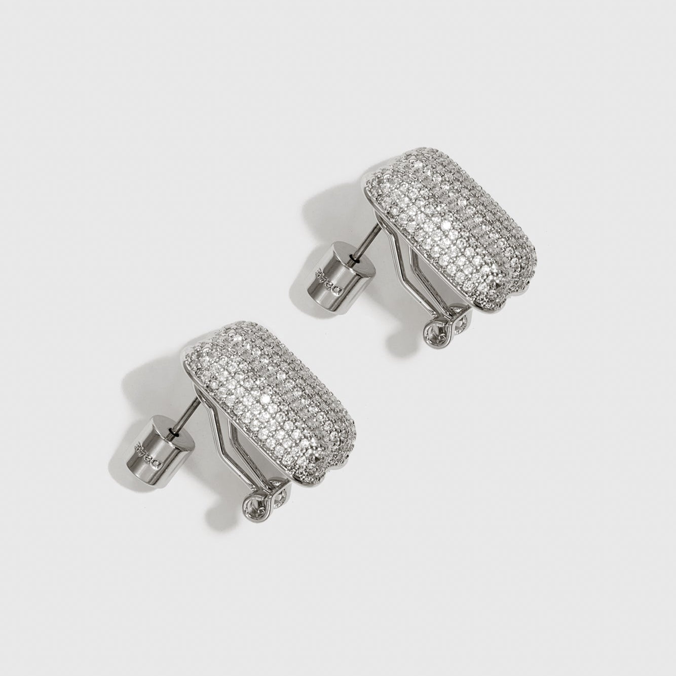 Boutons d'Oreilles Pavés Double Rectangle Arrondi