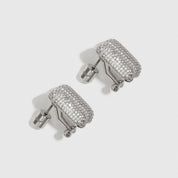 Boutons d'Oreilles Pavés Double Rectangle Arrondi
