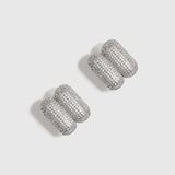 Boutons d'Oreilles Pavés Double Rectangle Arrondi
