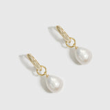 Baroque Pearl Huggie Earrings