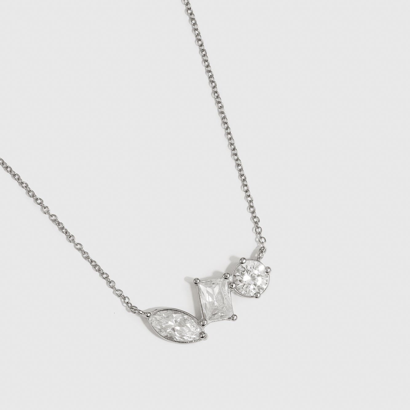 Trio-Cut Dainty Necklace