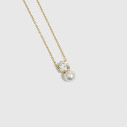 Collier Zircon Rond et Perle