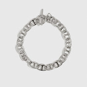 Silver plated maxi mariner bracelet, shown on a plain background.