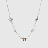 Dainty Star of David & Chai Necklace