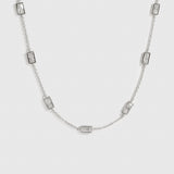 Baguette-Cut Multi Bezel Necklace