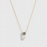 Collier Zircon Rond et Perle