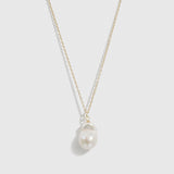 Solitaire Baroque Pearl Necklace