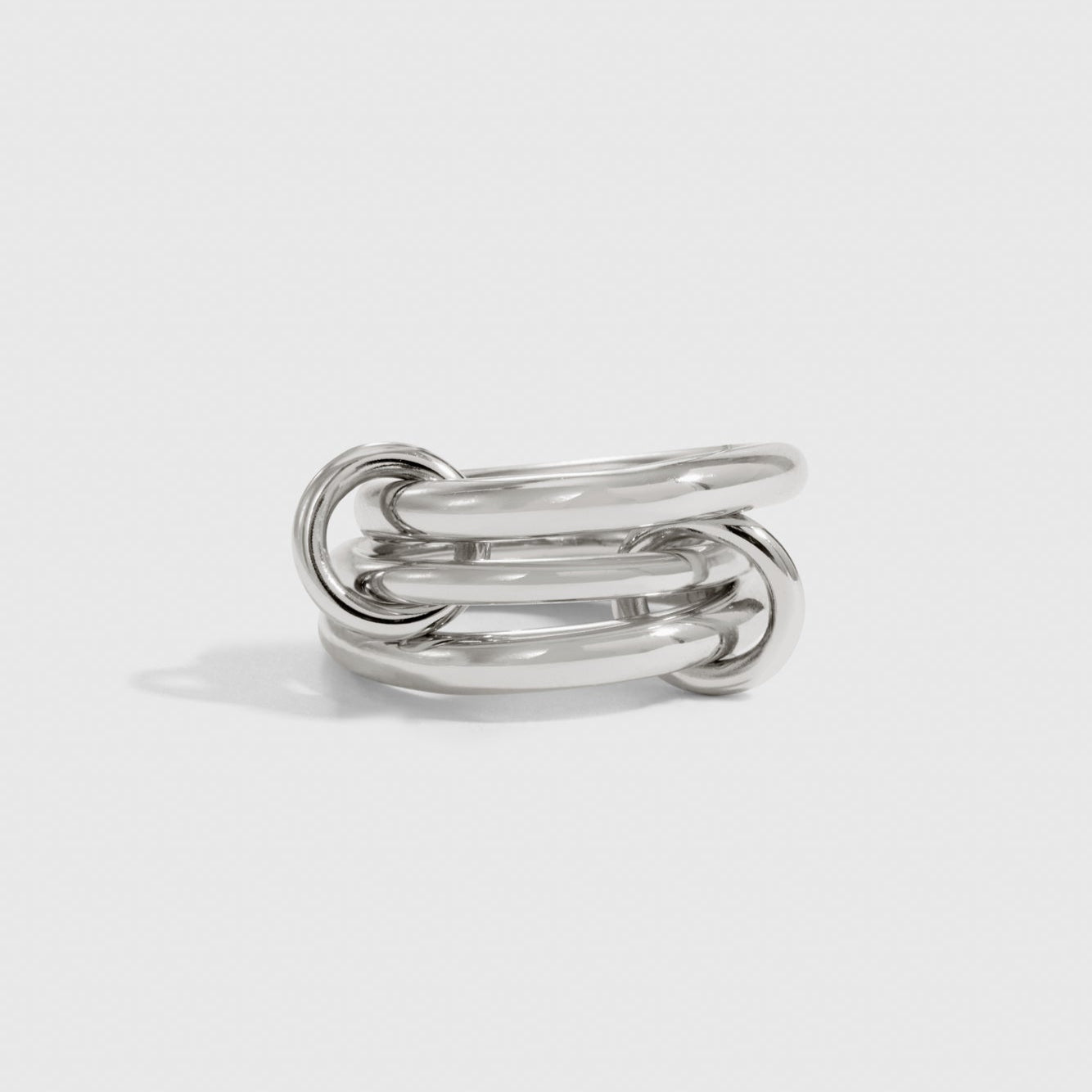 Silver plated quintuplet bare ring, shown on a plain background.