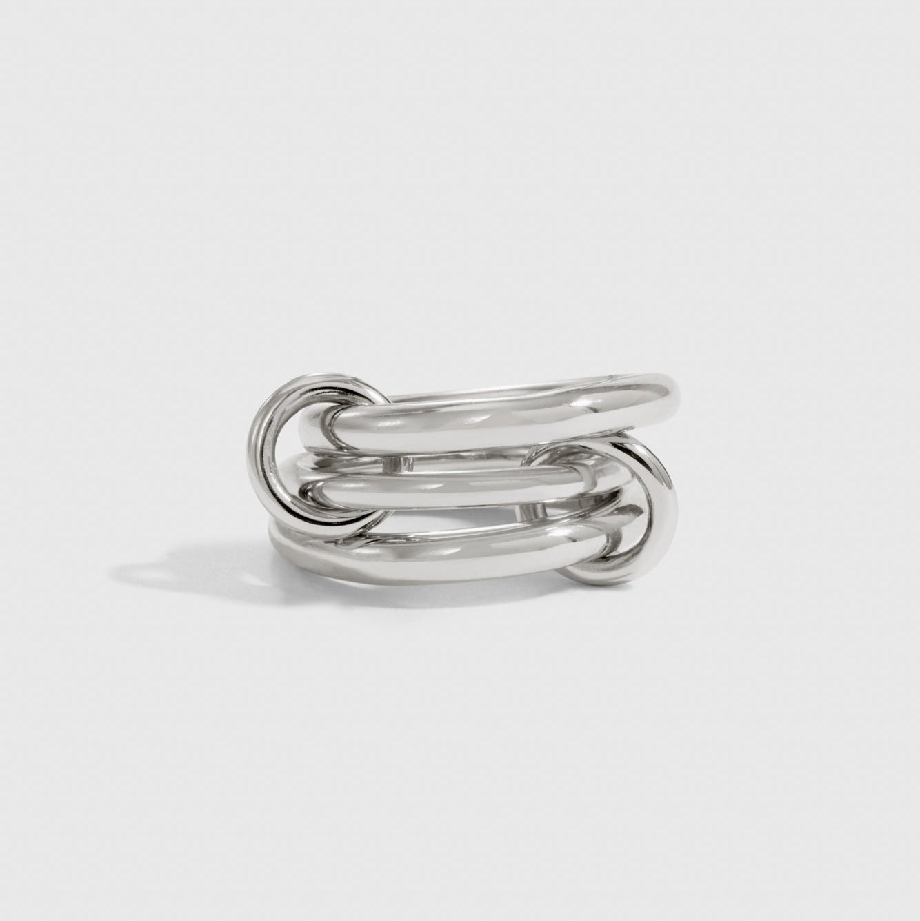 Silver plated quintuplet bare ring, shown on a plain background.