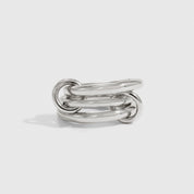 Silver plated quintuplet bare ring, shown on a plain background.