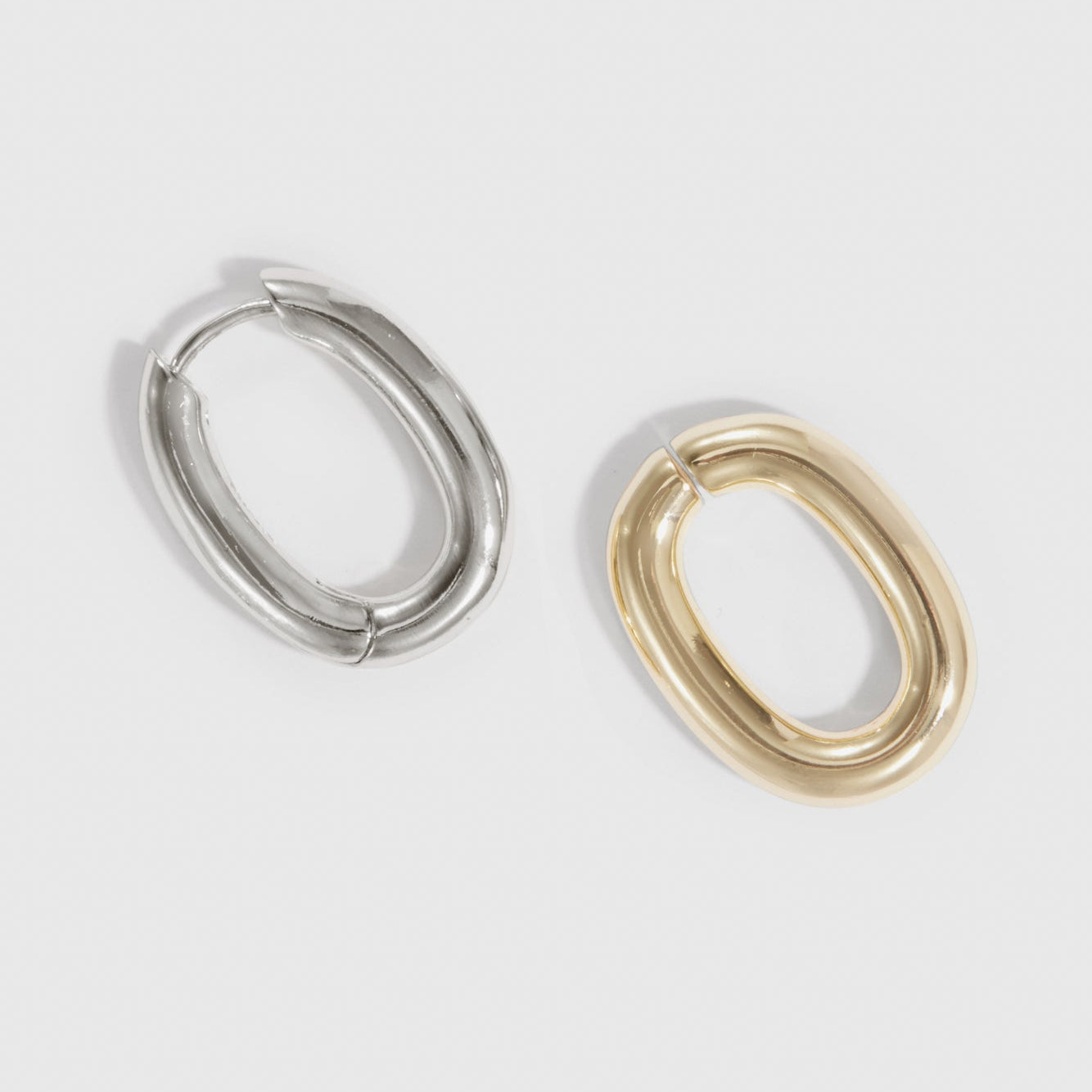 Oval Link Bare Pendant Hoops