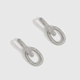 Anneaux Pendentifs Maillon Ovale Pavé