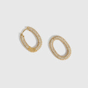 Oval Link Pavé Pendant Hoops