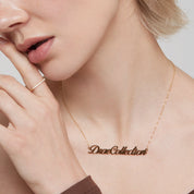 Personalized Cursive Font Nameplate Necklace
