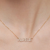 Personalized Pavé Block Font Nameplate Necklace