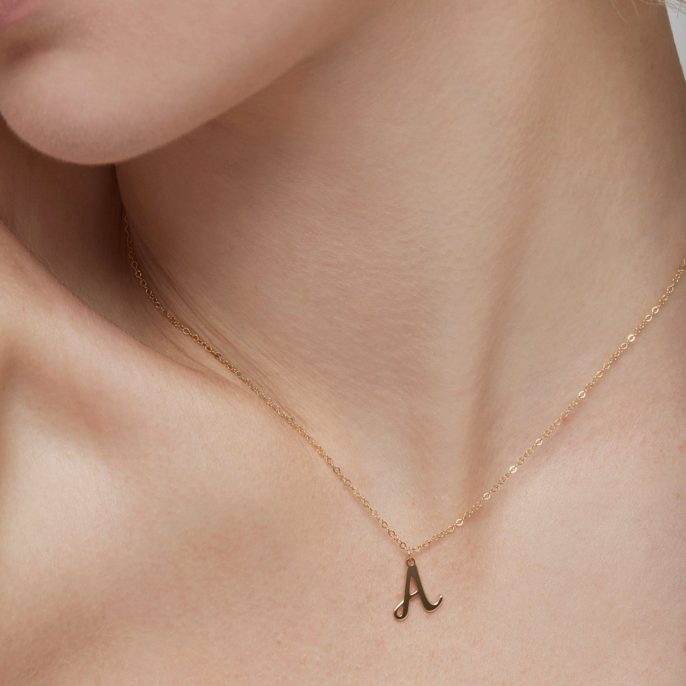 Cursive Font Letter Pendant Necklace