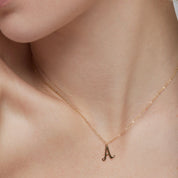 Cursive Font Letter Pendant Necklace