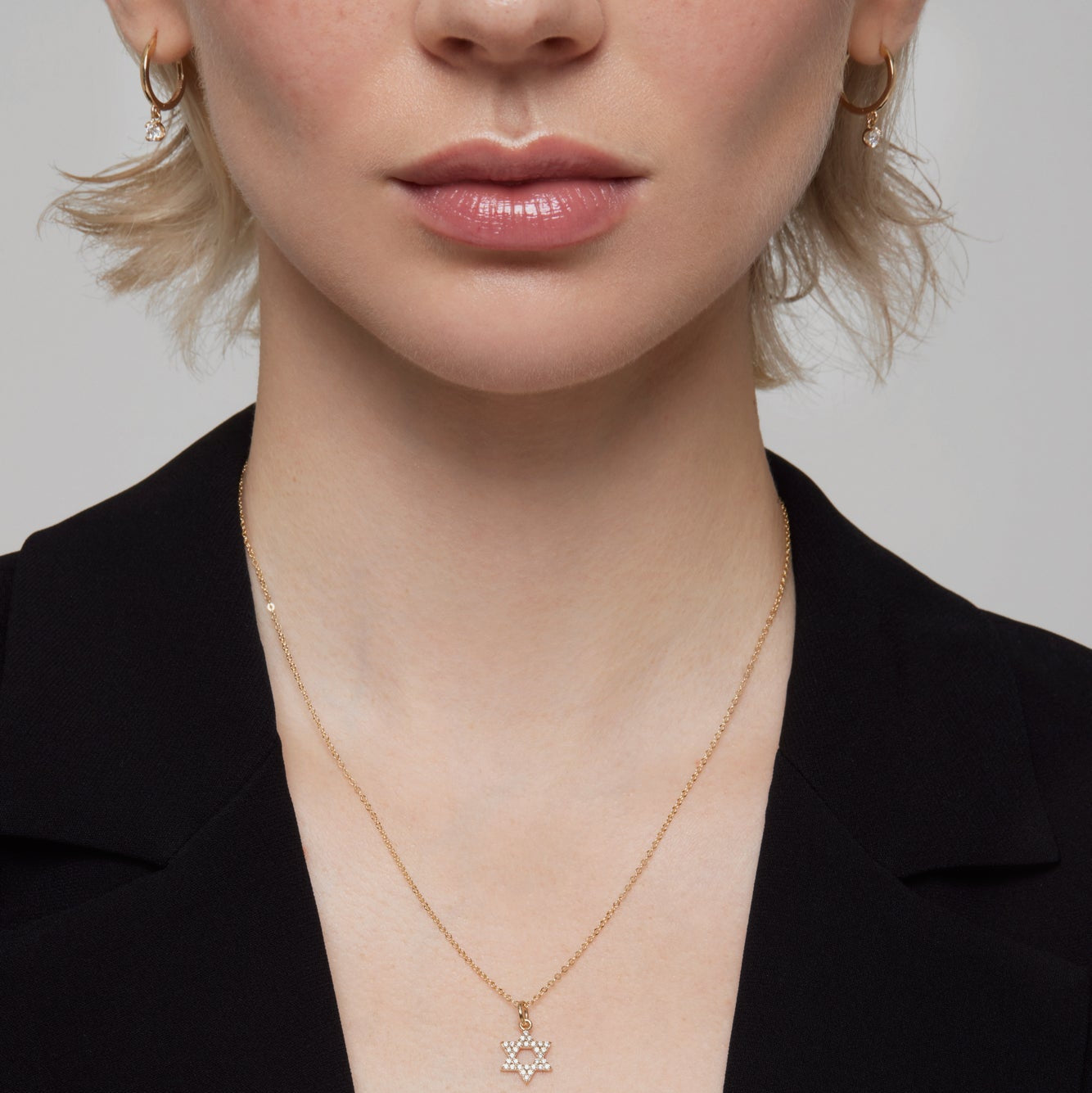 Star of David Pavé Pendant Necklace