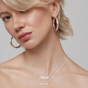 Personalized Cursive Font Nameplate Necklace
