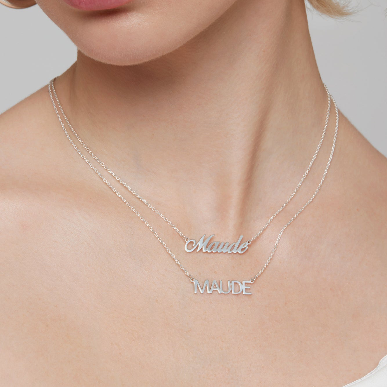 Personalized Cursive Font Nameplate Necklace