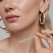 Personalized Block Font Nameplate Necklace