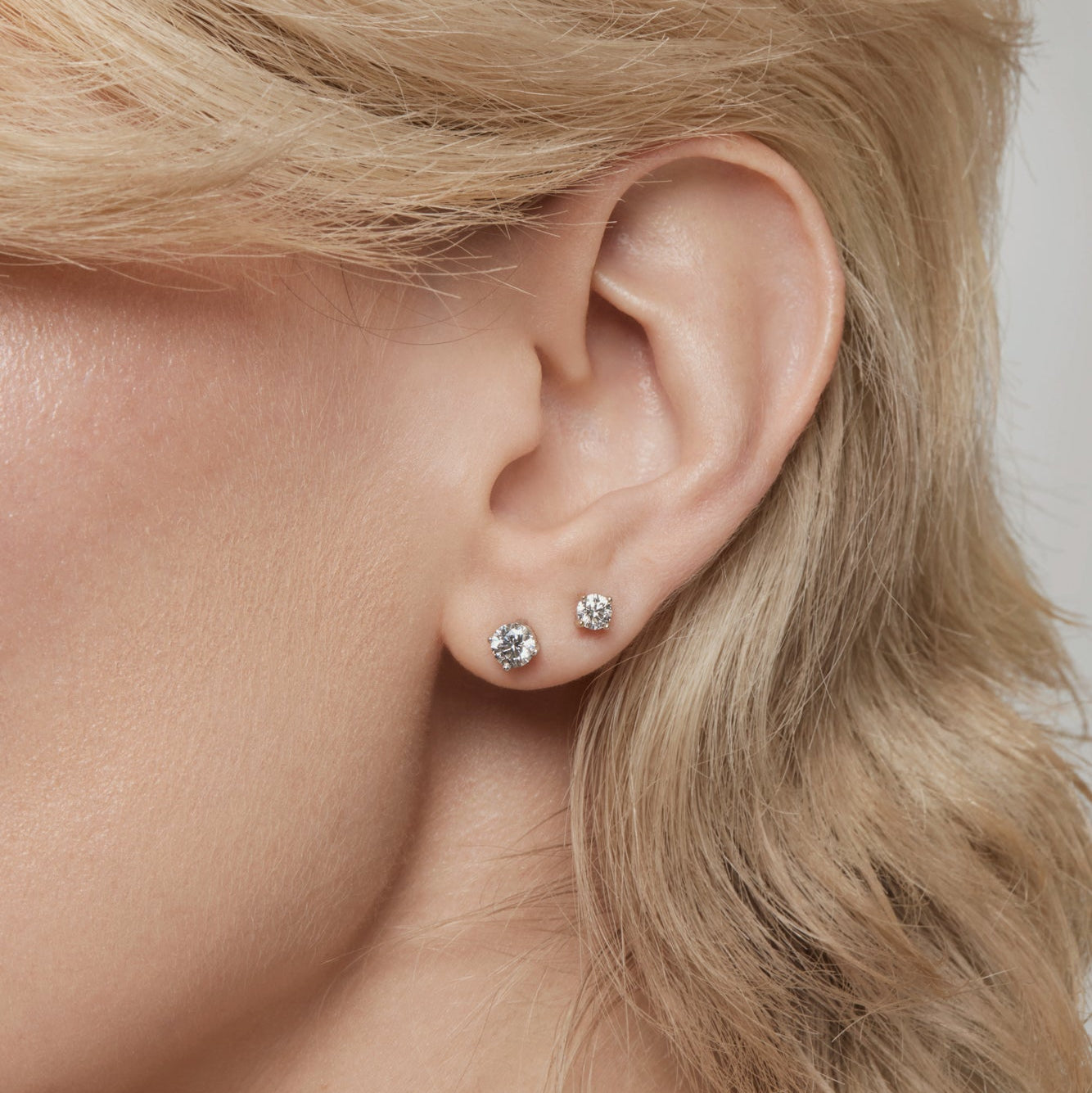 Boutons d'Oreilles Solitaire Diamants Cultivés