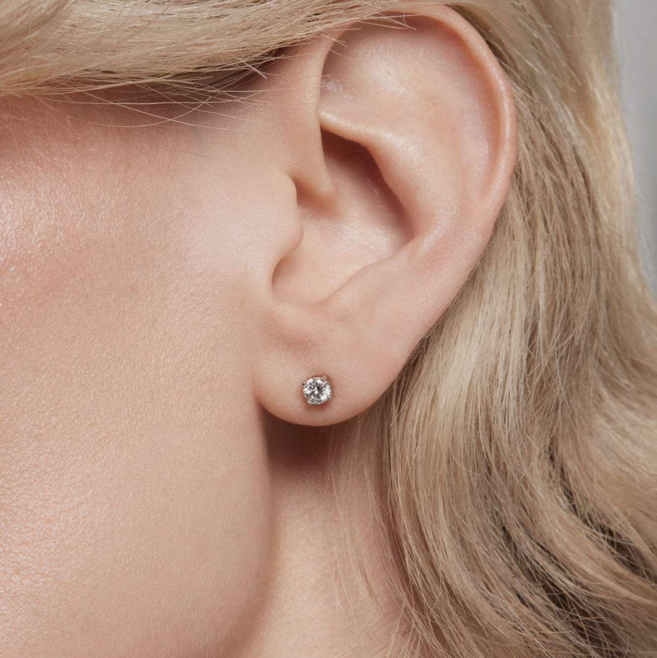 Boutons d'Oreilles Solitaire Diamants Cultivés
