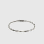 14k solid white gold lab-grown diamond tennis bracelet, shown on a plain background.