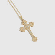 Goth Cross Pavé Pendant Necklace